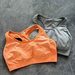 Gymshark Orange and Gray Sports Bras